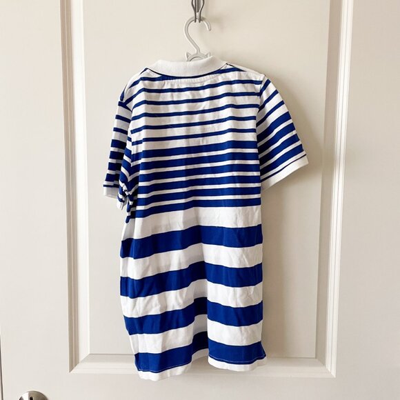 New With Tags Piqué Polo Blue and White Striped Shirt - Picture 7 of 10